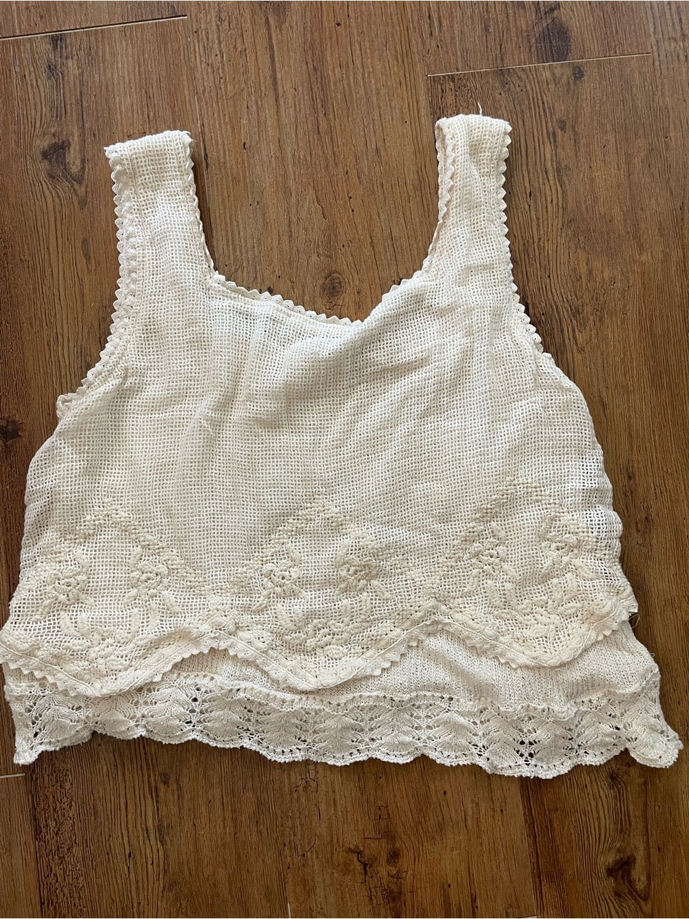 Zara Ivory Crochet Crop Tank - Picture 3 of 3